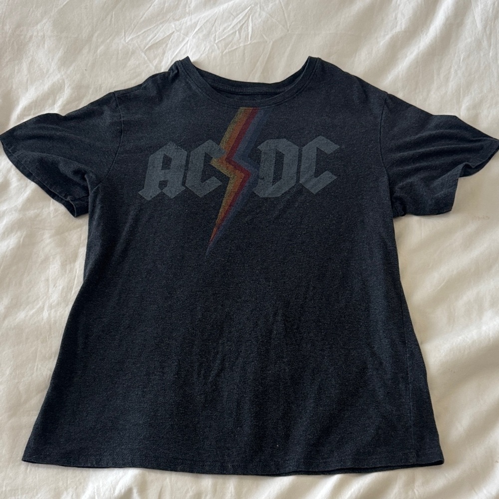 AC/DC Charcoal Tee with Lightning Bolt size M